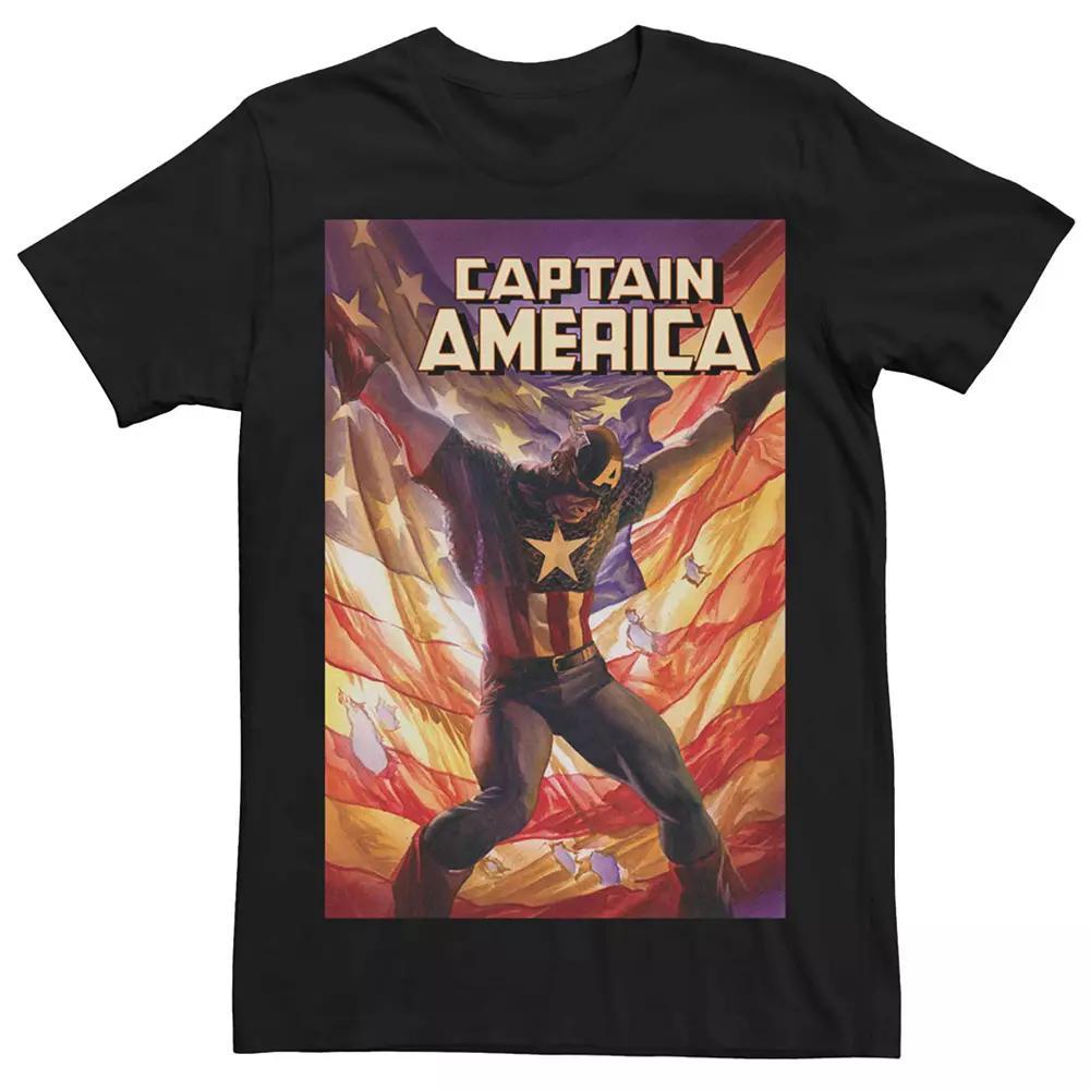 Men's Marvel Captain America Comic Tee, Size: Large, Black Product Image