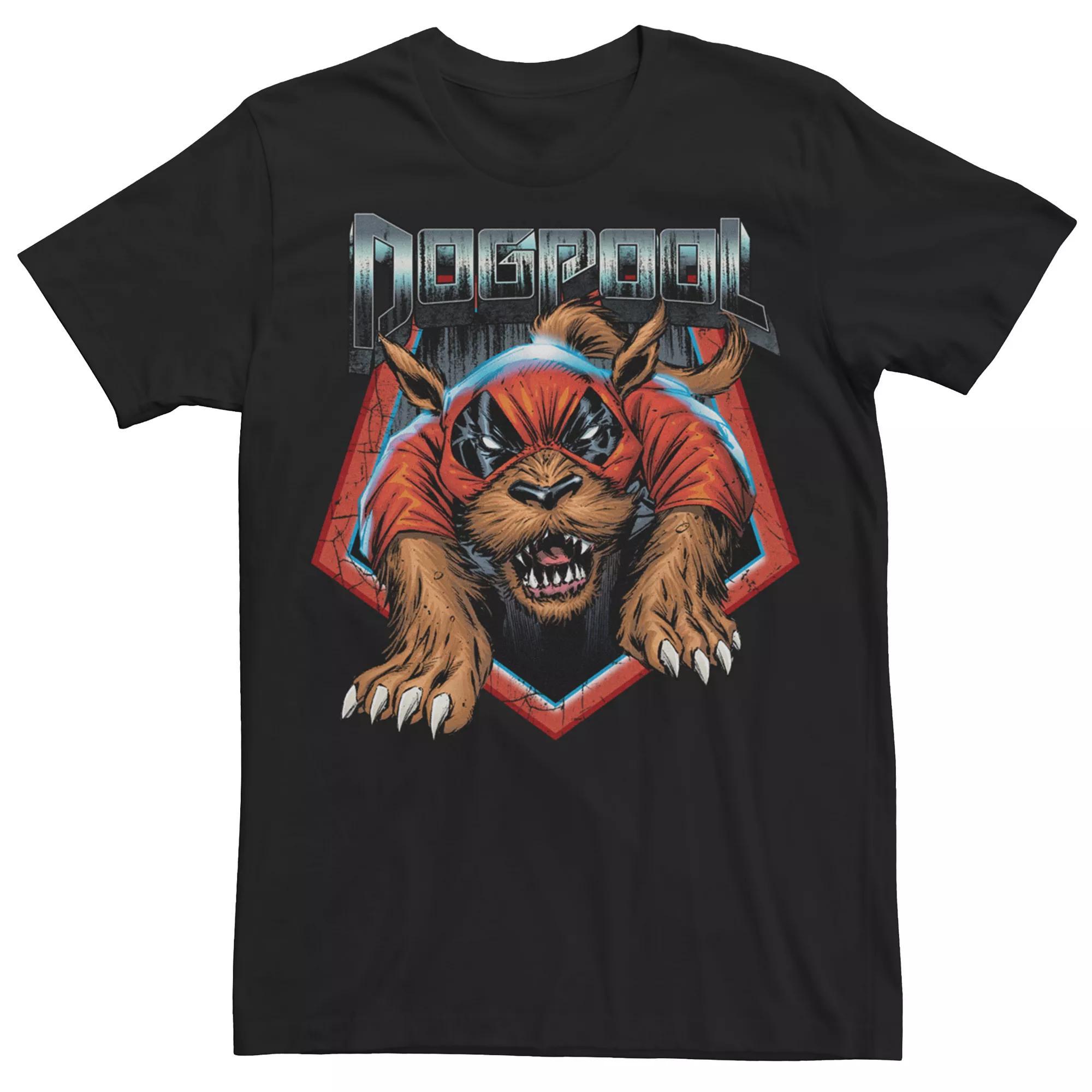 Men's Marvel Deadpool Dogpool Graphic Tee, Size: Large, Black Product Image