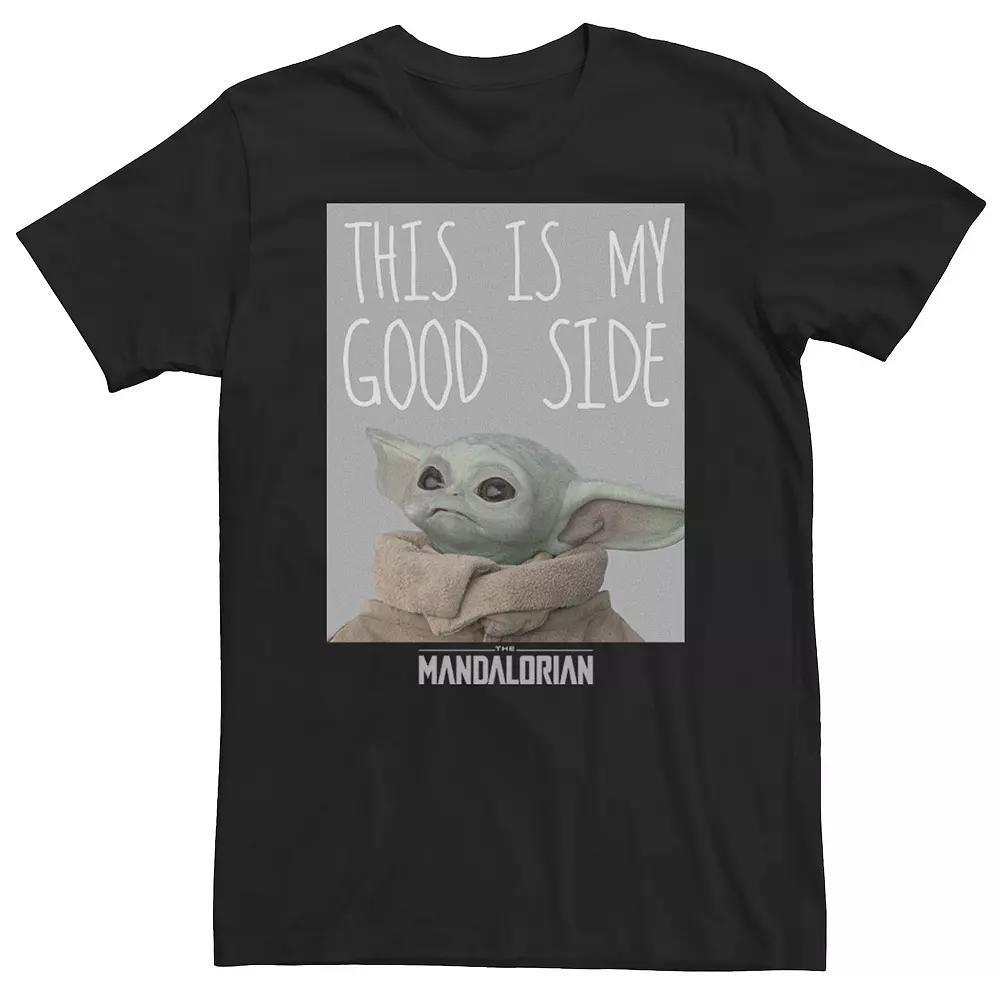 Big & Tall Star Wars The Mandalorian The Child This Is My Good Side Tee, Men's, Size: Large Tall, Black Product Image