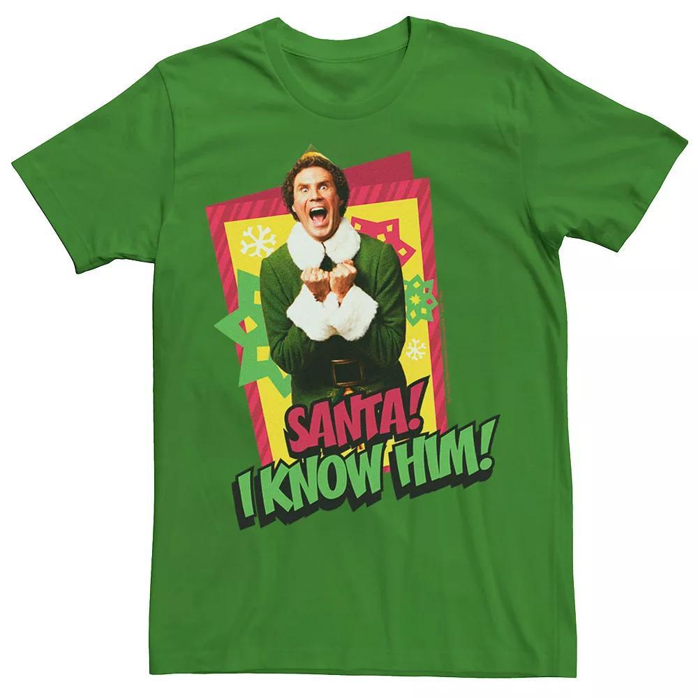 Men's Elf Buddy I Know Santa Bold Text Poster Tee, Size: XXL, Kelly Product Image