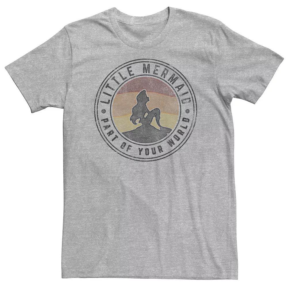 Big & Tall Disney Little Mermaid Sunset Circle Logo Tee, Men's, Size: XXL Tall, Athletic Grey Product Image