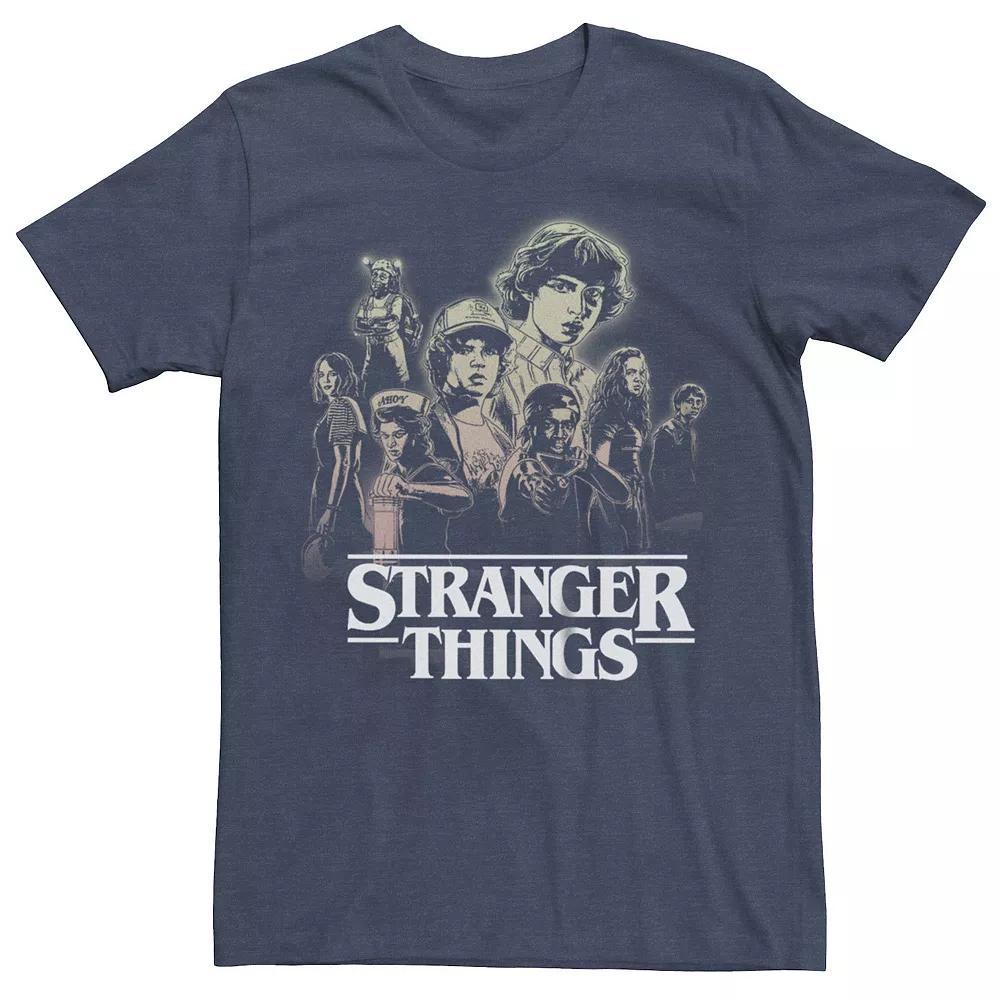Men's Stranger Things Gradient Poster Graphic Tee, Size: Small, Navy Grey Product Image