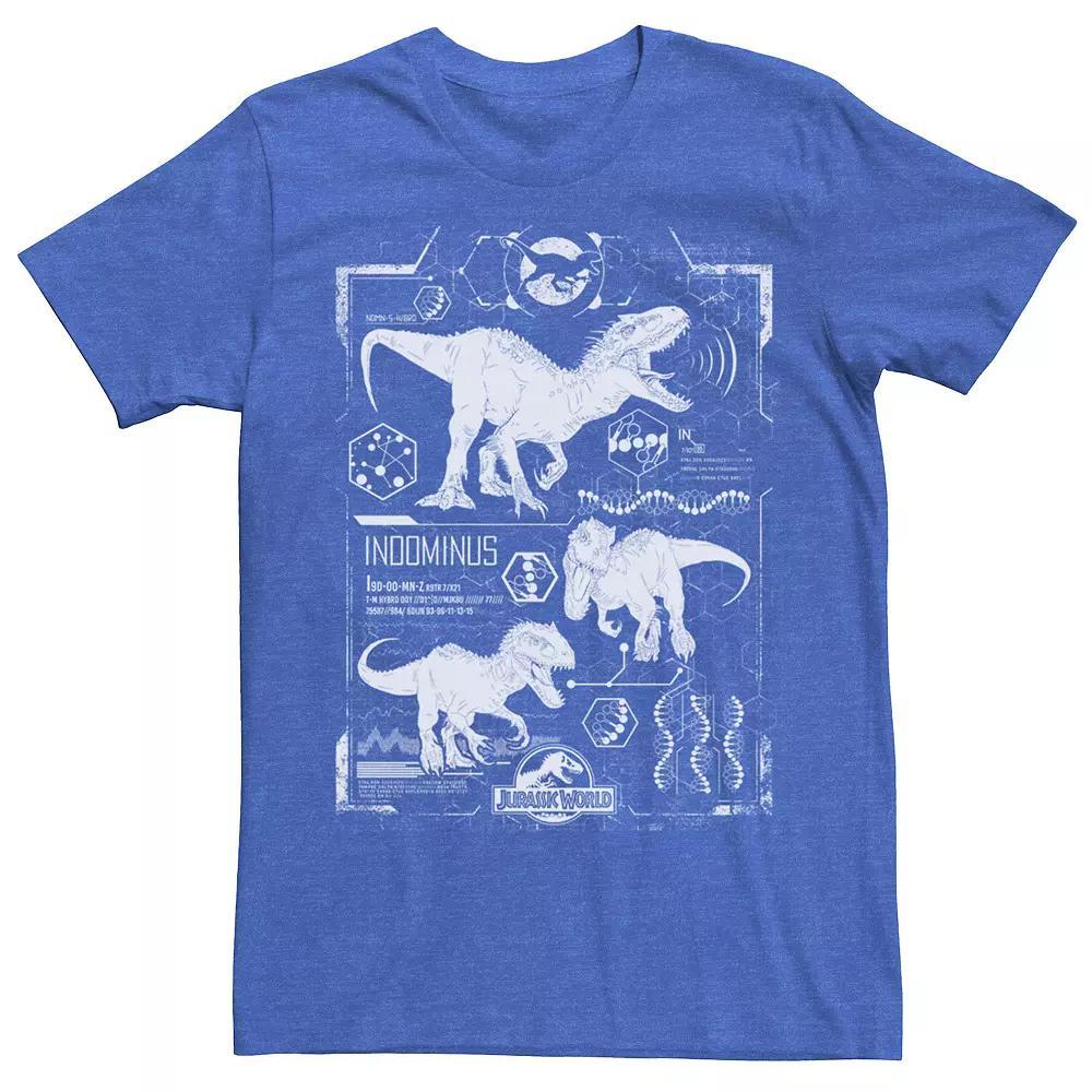 Mens Jurassic World Indominus Rex Schematic Tee, Mens Kelly Grey Product Image
