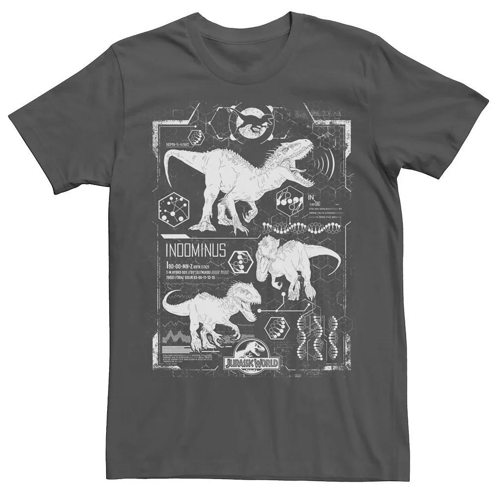 Mens Jurassic World Indominus Rex Schematic Tee, Mens Kelly Grey Product Image