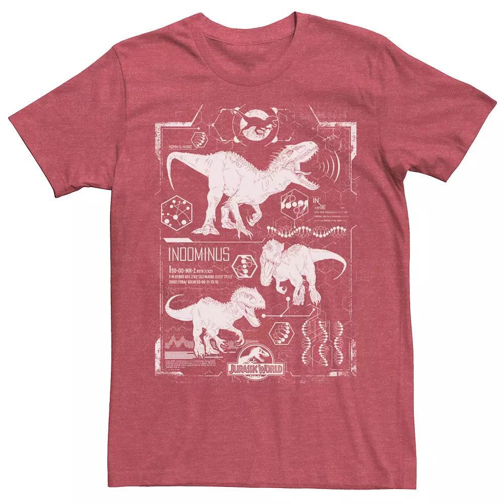 Mens Jurassic World Indominus Rex Schematic Tee, Men's, Size: XXL, Grey Product Image