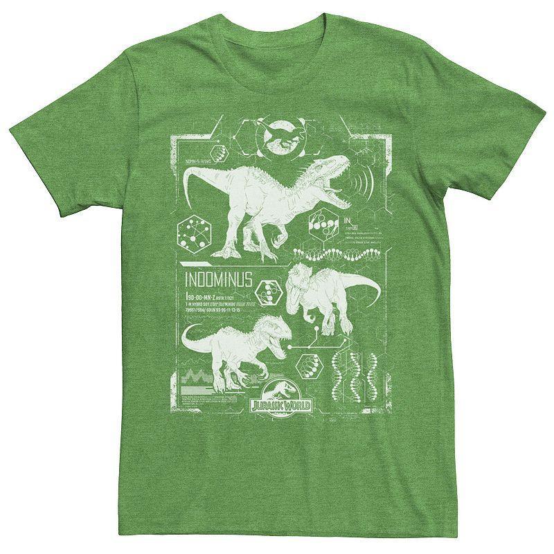 Mens Jurassic World Indominus Rex Schematic Tee, Mens Kelly Grey Product Image