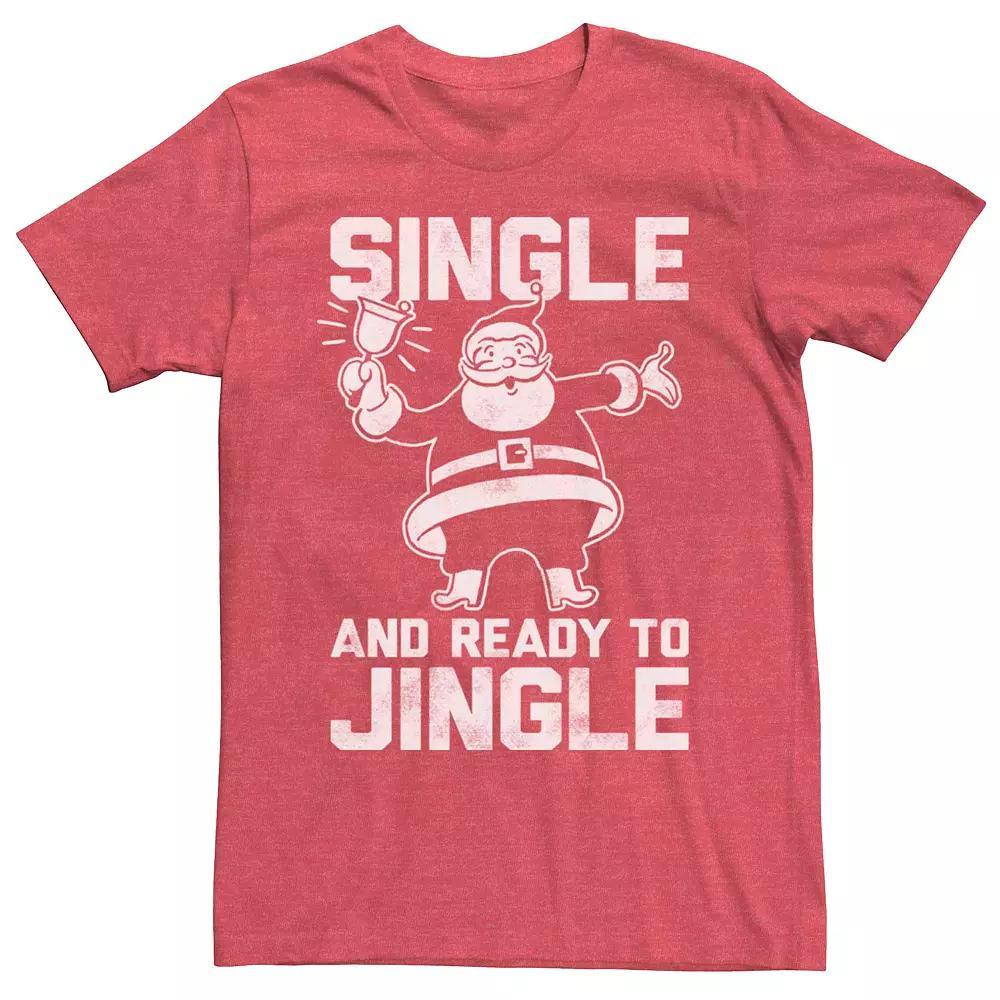 Men's Single And Ready To Jingle Graphic Tee, Size: Large, Red Grey Product Image