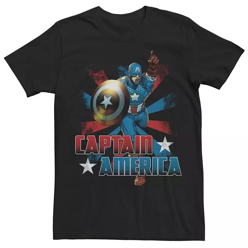 Captain America Running Tee, Men's, Size: XL, Black Product Image