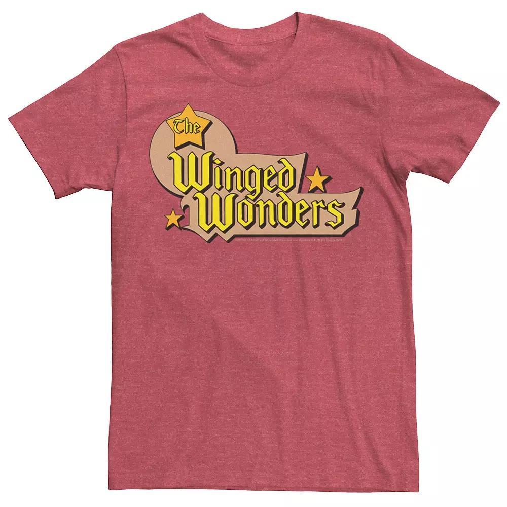 Men's DC Comics The Winged Wonders Text Logo Tee, Size: XL, Navy Grey Product Image