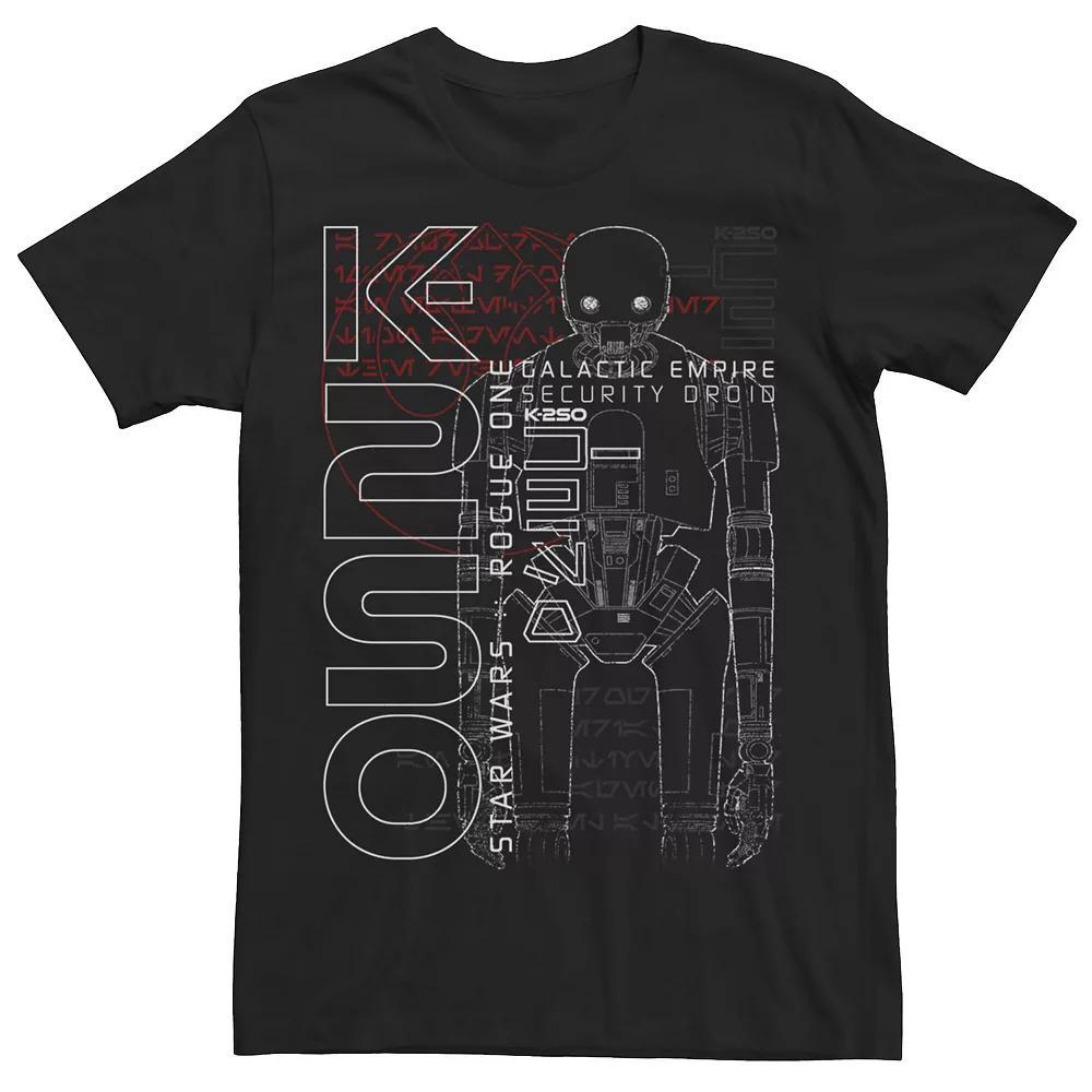 Men's Star Wars Rogue One K-2SO Line Art Logo Tee, Size: 3XL, Black Product Image