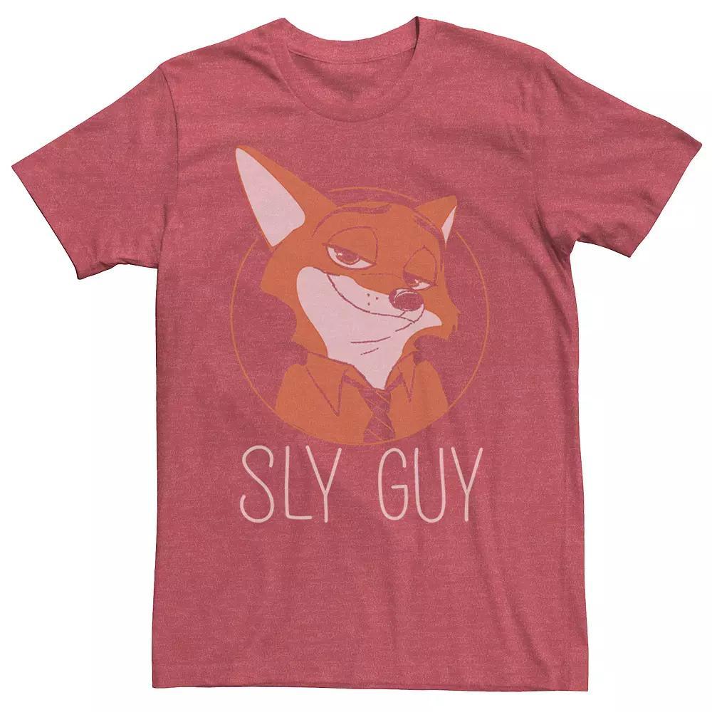 Disney's Zootopia Nick Wilde Sly Guy Men's Fox Tee, Size: 3XL, Red Grey Product Image