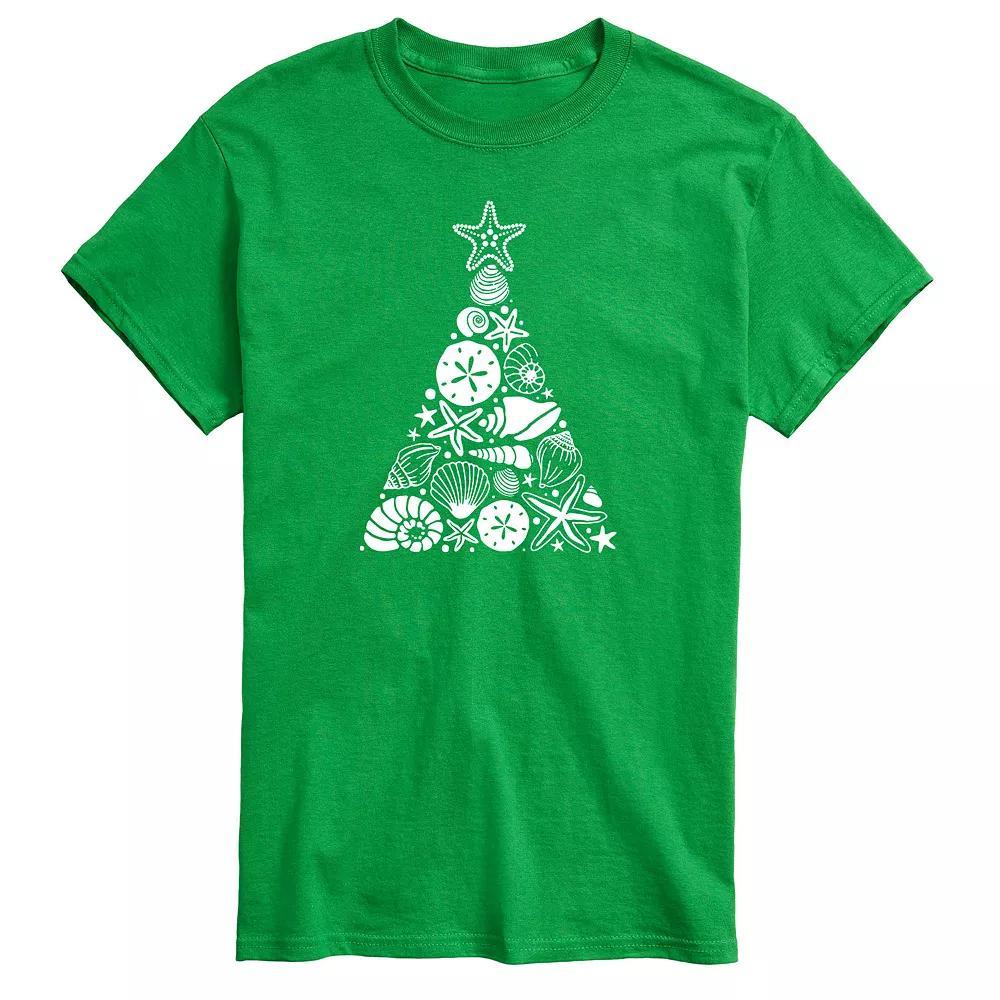 Big & Tall Sea Shell Christmas Tree Graphic Tee, Men's, Size: 5XB, Green Product Image