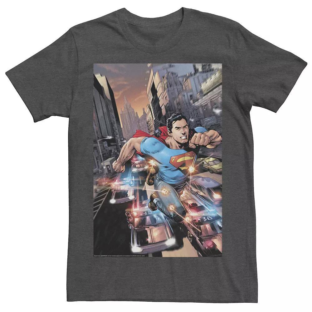 Men's DC Comics Superman Flashing Lights Poster Tee, Size: Medium, Royal Grey Product Image