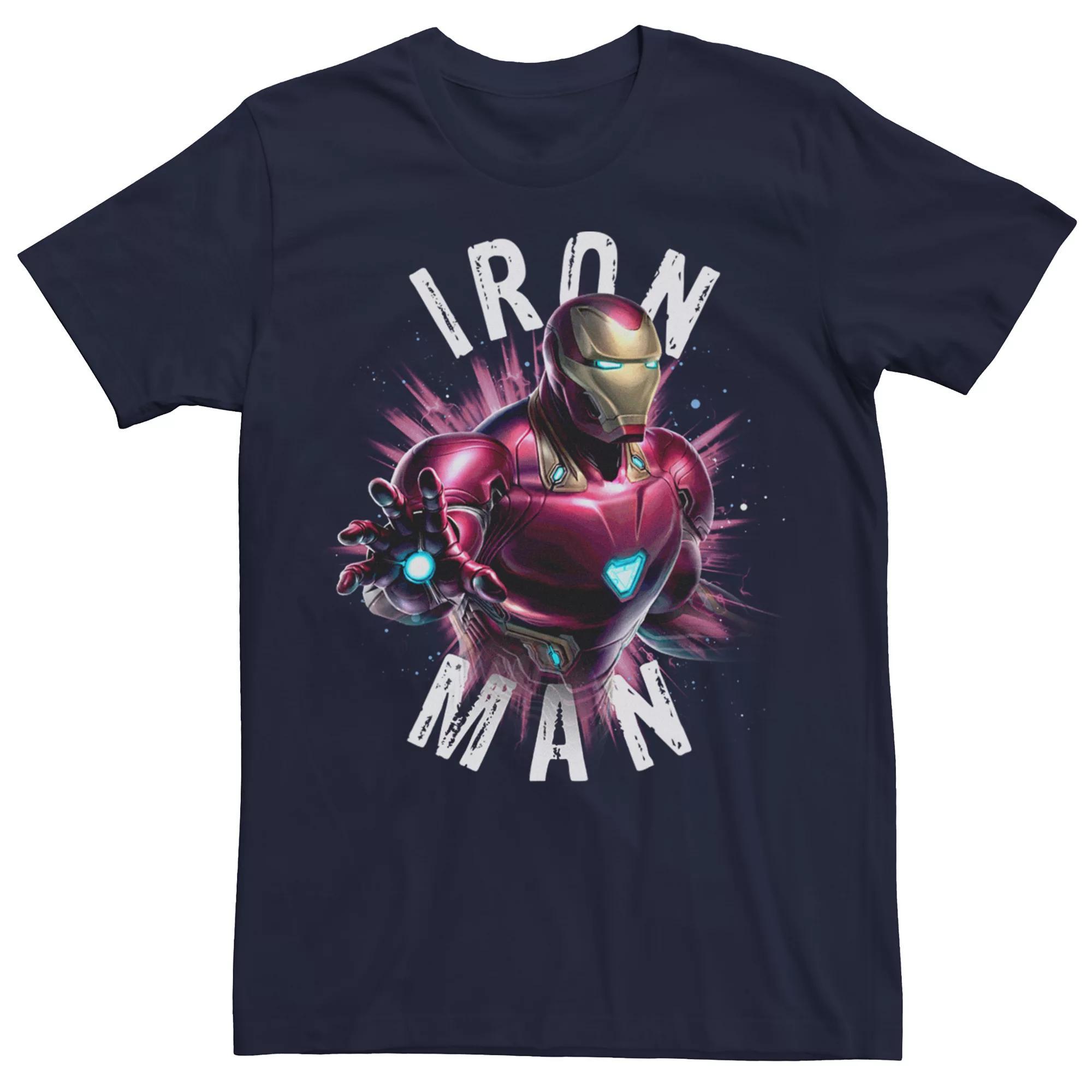 Men's Avengers Iron Man Burst Tee, Size: Large, Blue Product Image