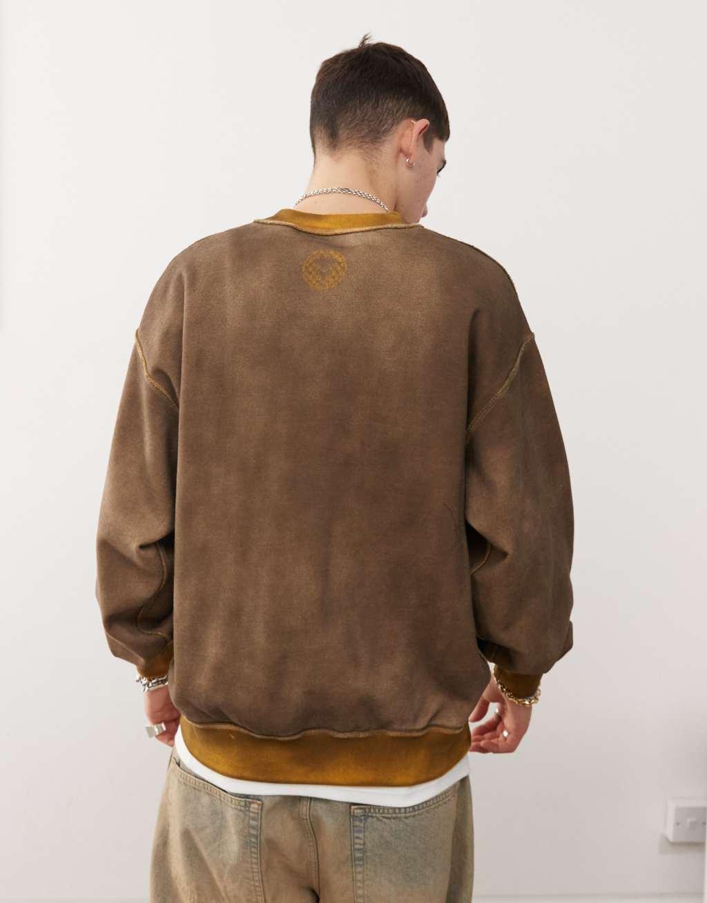 Aape By A Bathing Ape logo print front sweatshirt in beige Product Image