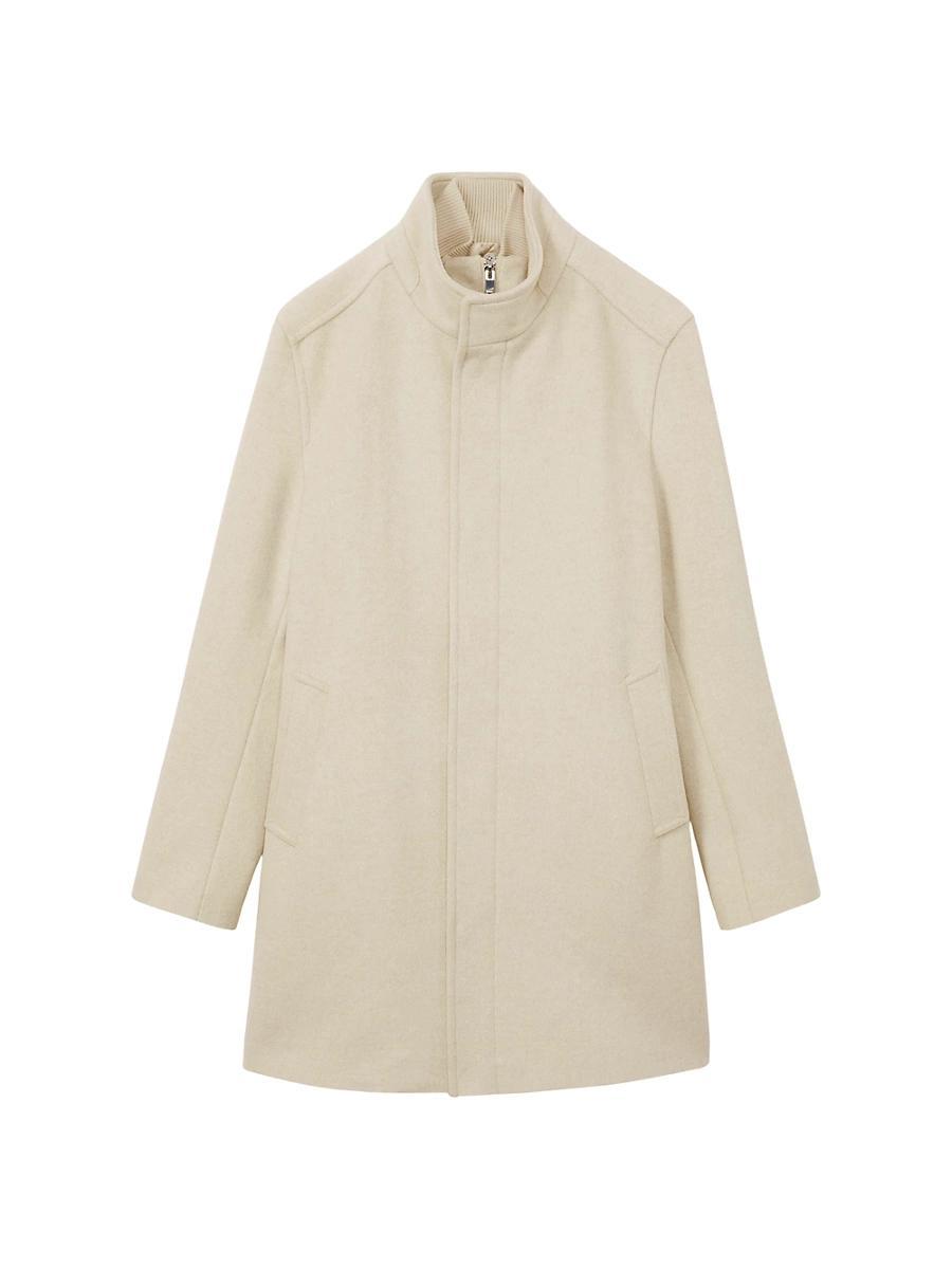 Mens Bhule Wool-Blend Stand-Collar Coat Product Image