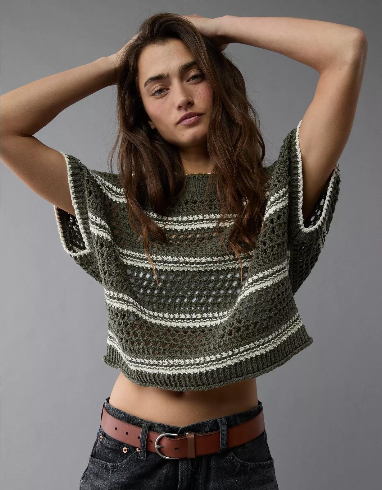 AE Cropped Sweater T-Shirt Product Image