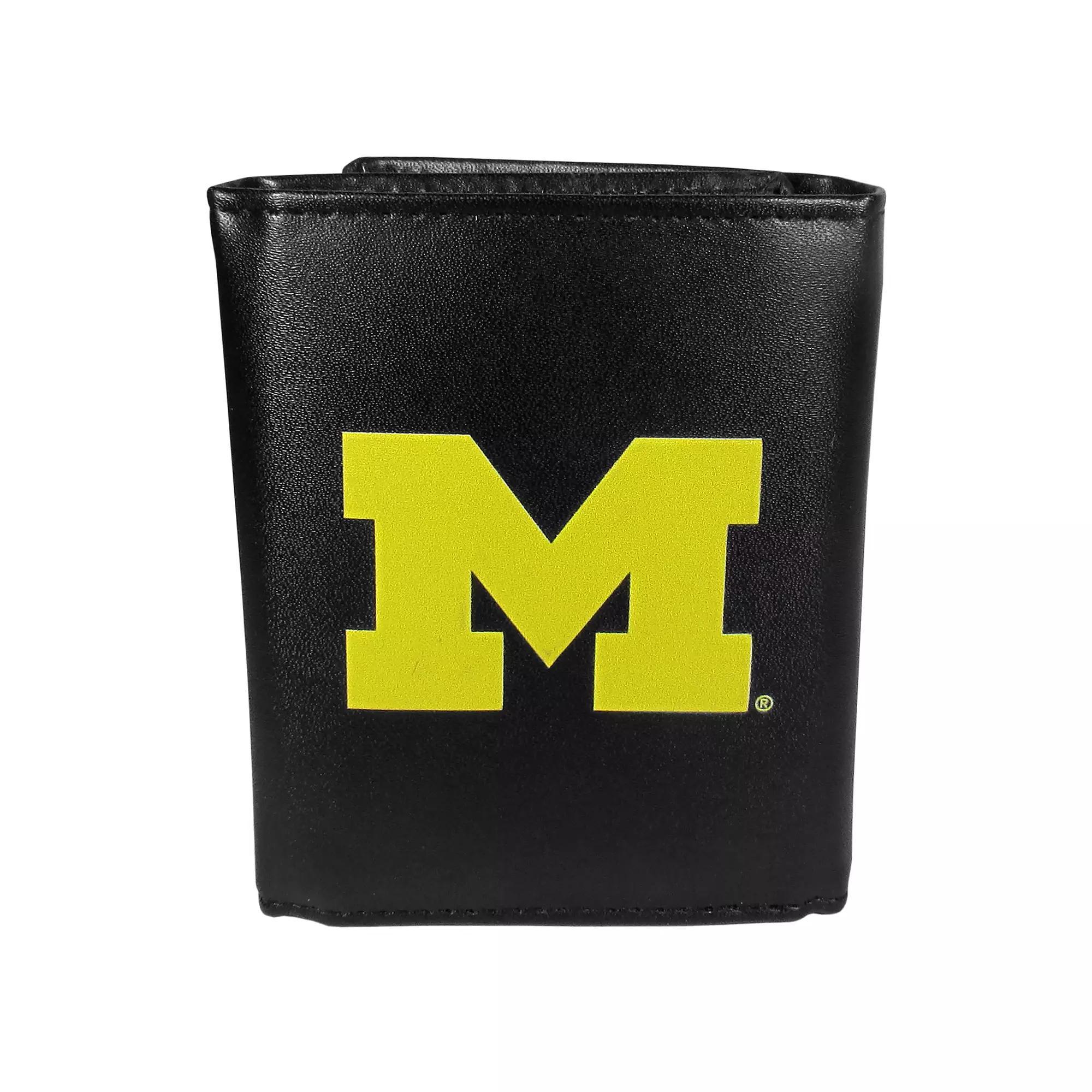 Men's Michigan Wolverines Leather Tri-Fold Wallet, Team Product Image