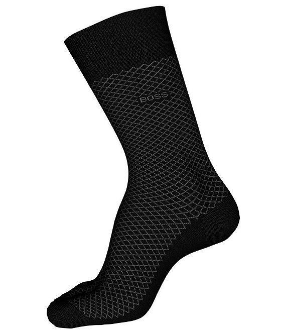 Hugo Boss RS BB Printed Mercerized Cotton Crew Dress Socks Product Image
