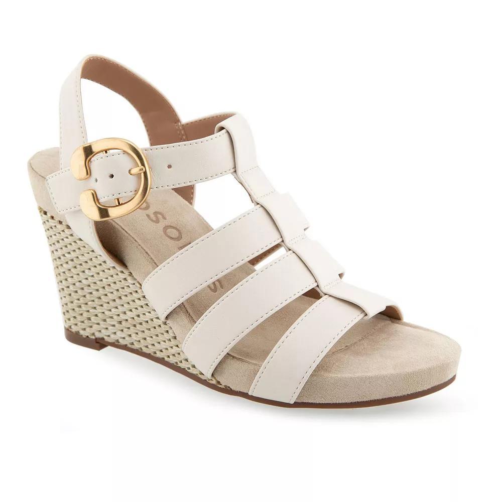 Aerosoles Paige Women's Wedge Sandals, Size: 12, Eggnog Pu Leather Product Image