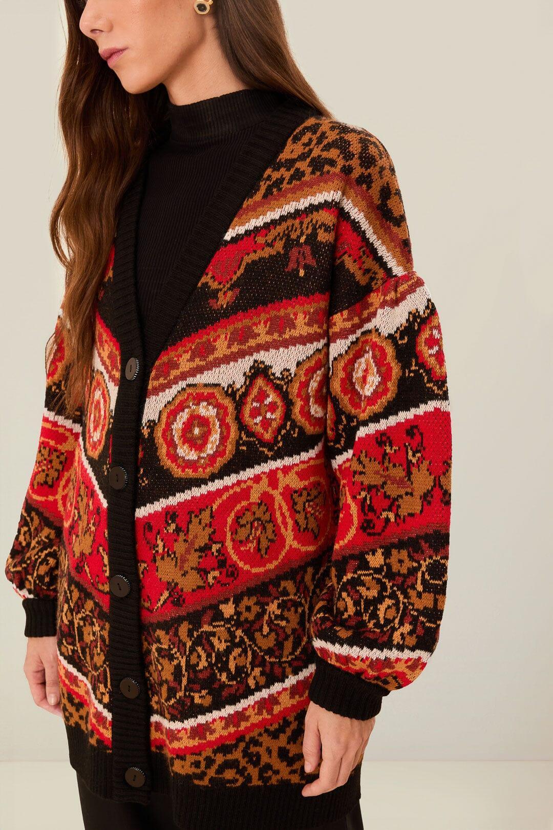 Cream Ainika Tiles Knit Cardigan, AINIKA TILES CREAM / S Product Image