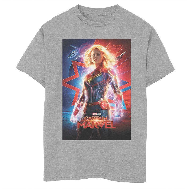 Men's Captain Marvel Poster Sweatshirt, Size: 3XL, Athletic Grey Product Image