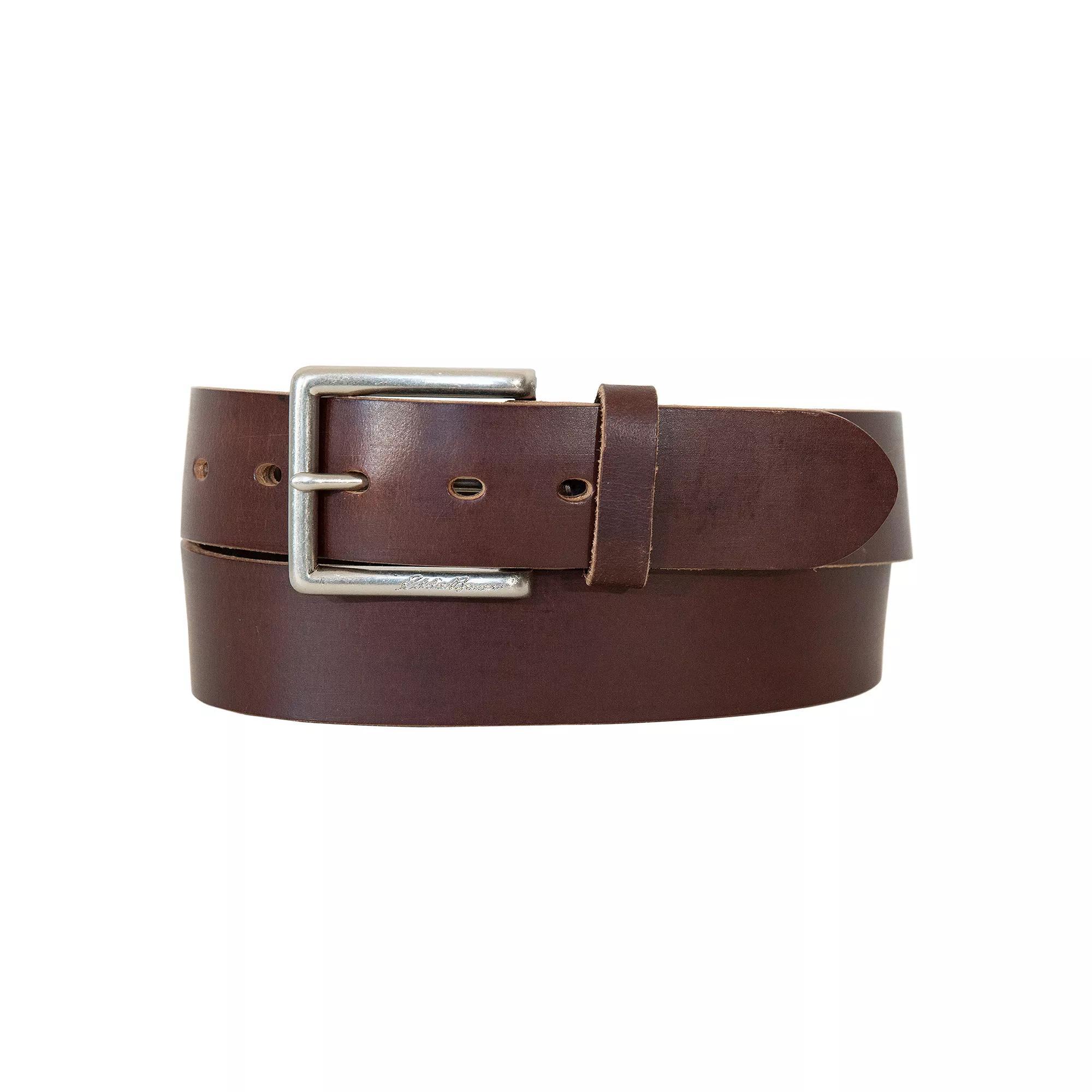 Men's Eddie Bauer 1.45-in. Reinforced Tab Leather Belt, Size: Medium, Brown Product Image