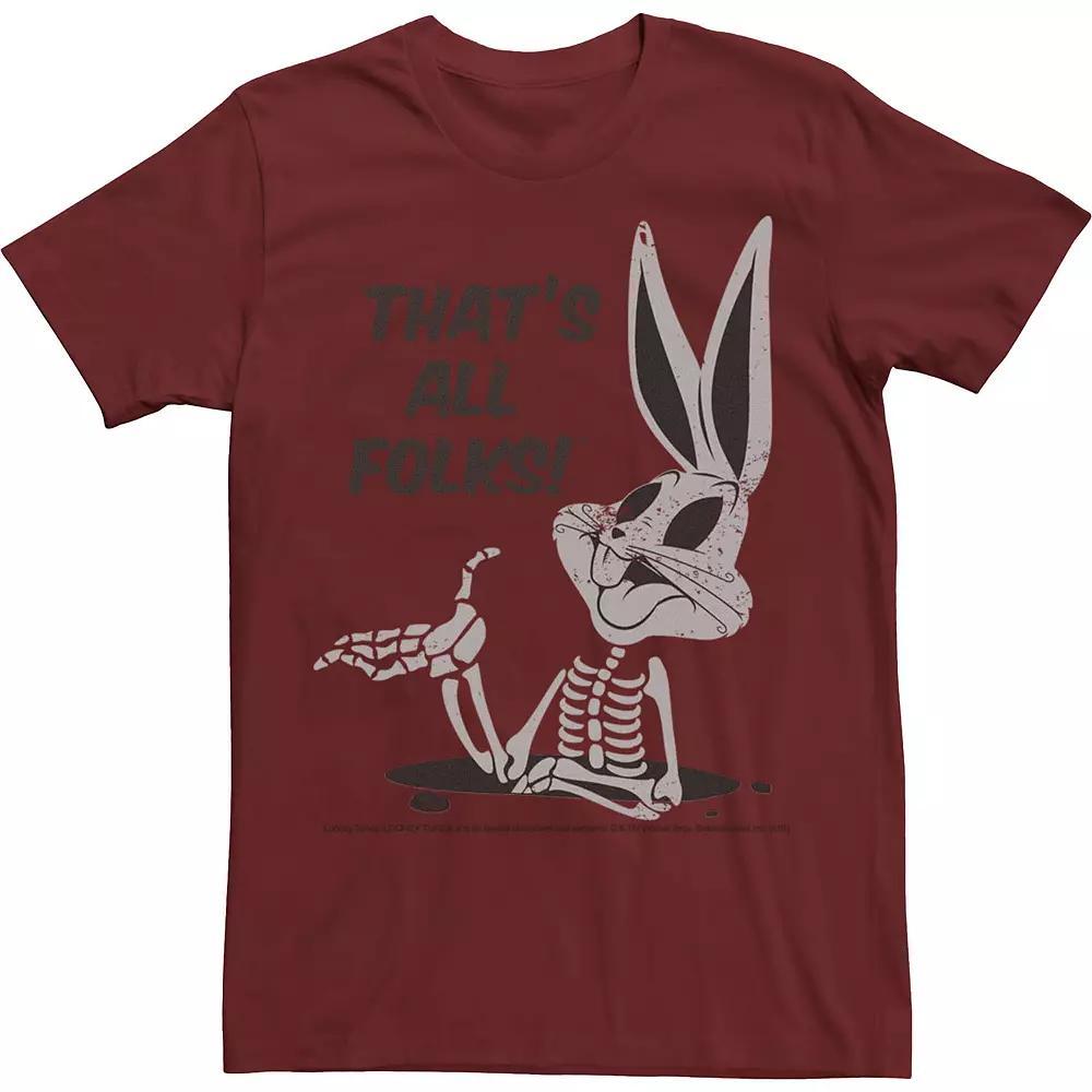 Men's Looney Tunes Bugs Bunny That's All Folks Tee, Size: XL, Red Product Image
