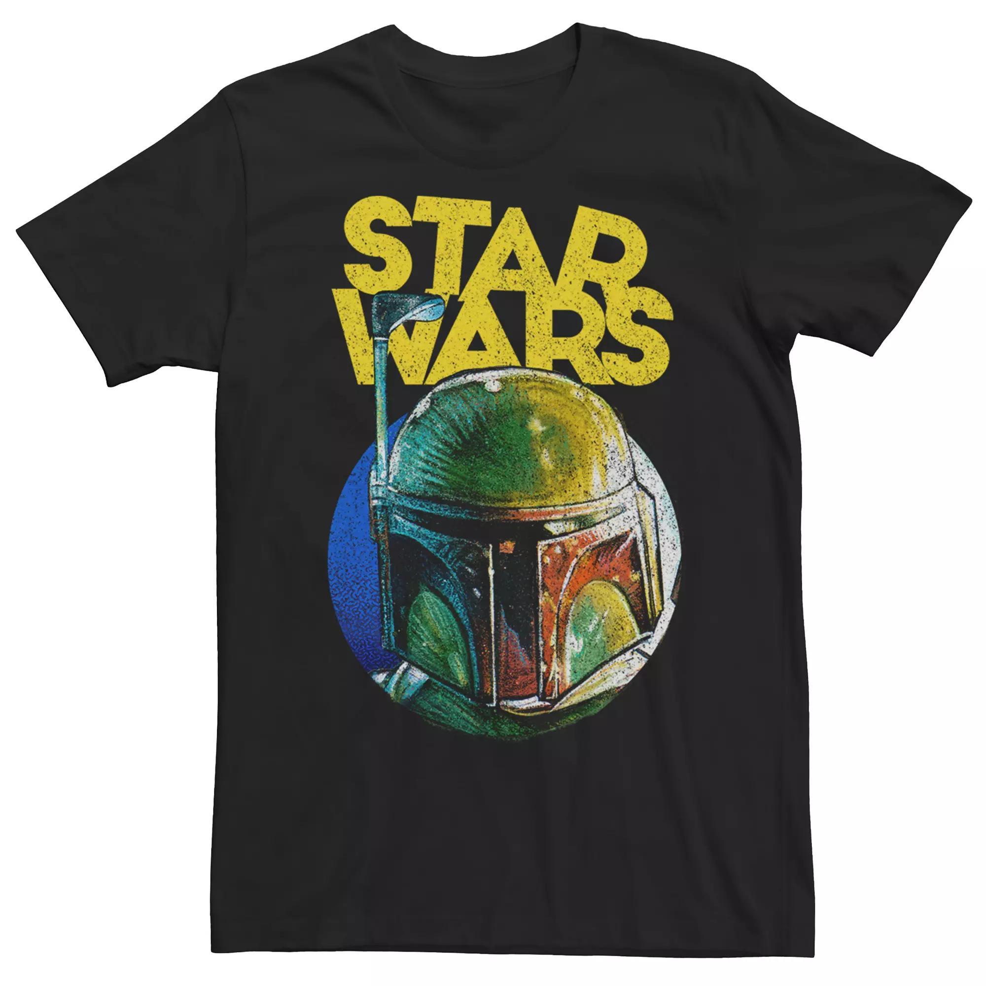 Men's Star Wars Boba Fett Helmet Tee, Size: Large, Black Product Image