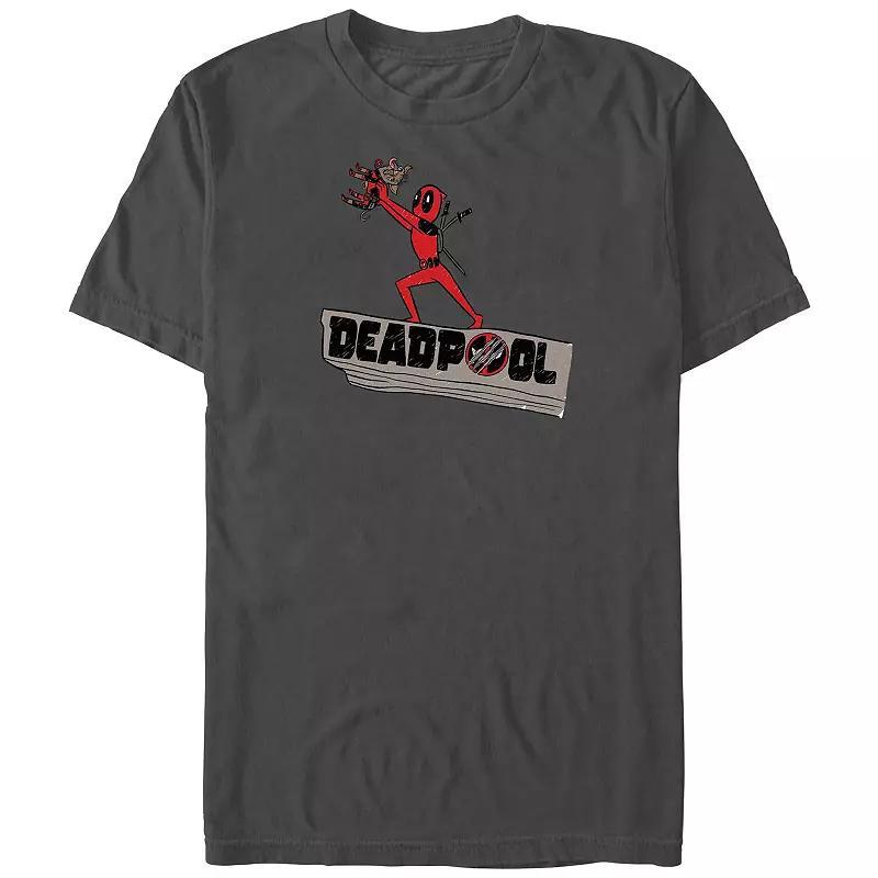 Men's Deadpool And Wolverine Hail Dog Graphic Tee, Size: Medium, Grey Product Image