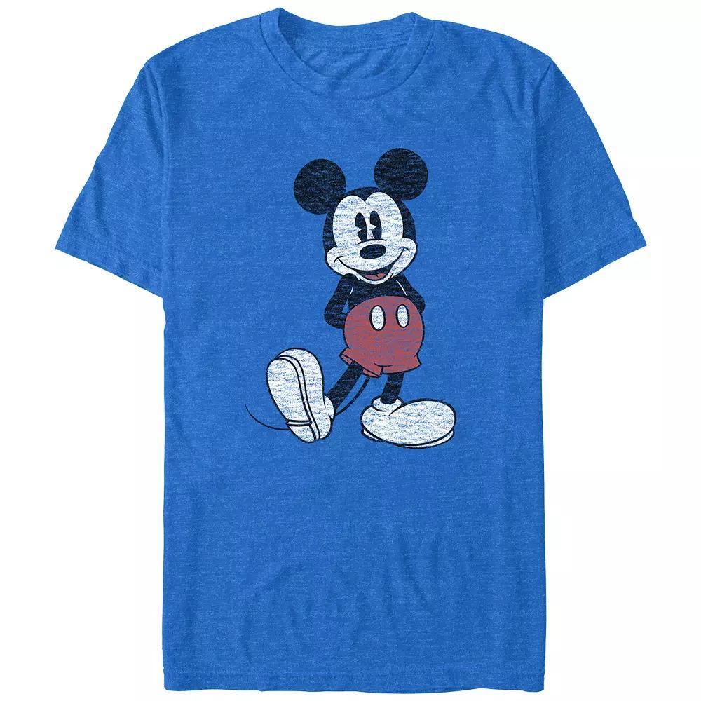 Disney's Mickey Mouse Distressed Design Big & Tall Graphic Tee, Men's, Size: 5XL, Royal Grey Product Image