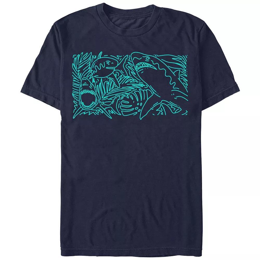 Men's Tropical Shark Graphic Tee, Size: XL, Black Product Image
