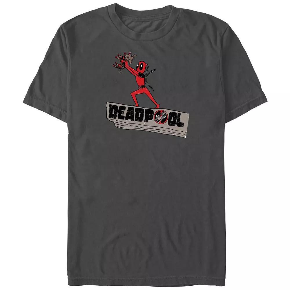 Men's Deadpool And Wolverine Hail Dog Graphic Tee, Size: Medium, Grey Product Image