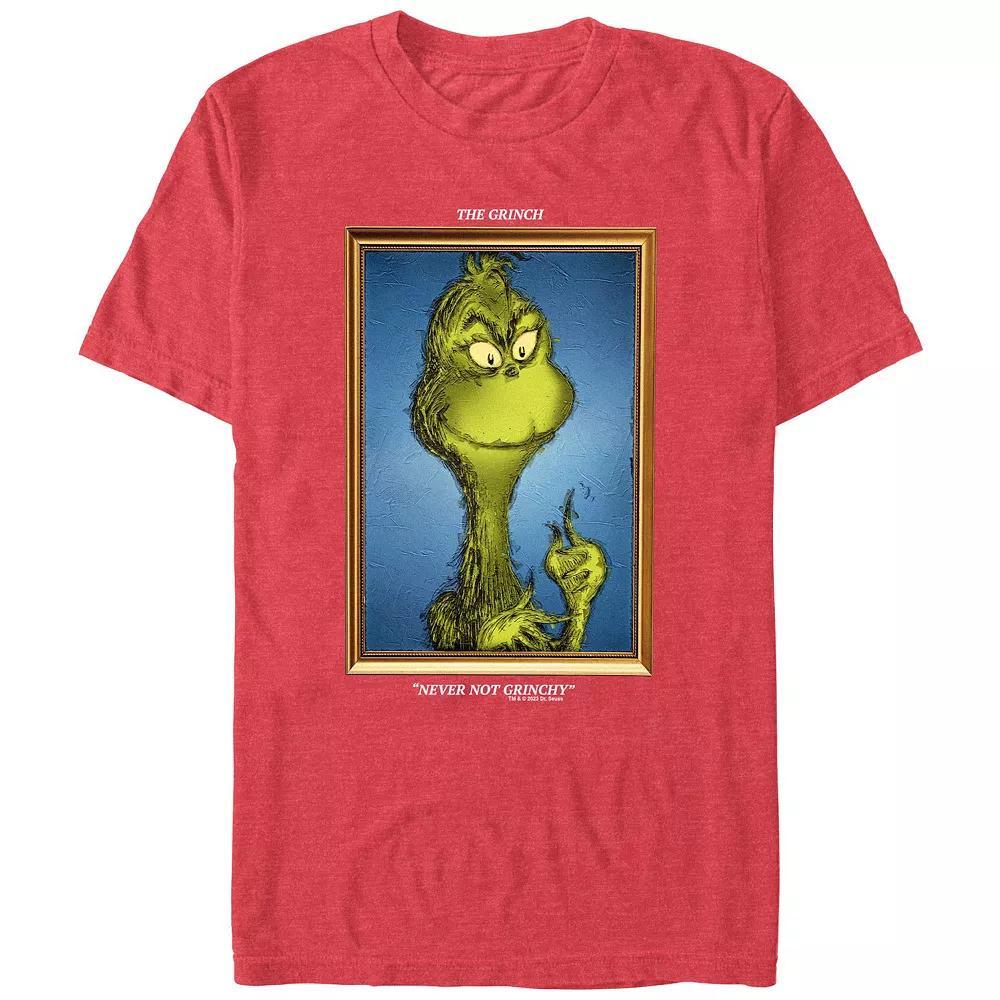 Big & Tall Dr. Seuss Grinch Portrait Never Not Grinchy Graphic Tee, Mens Red Product Image