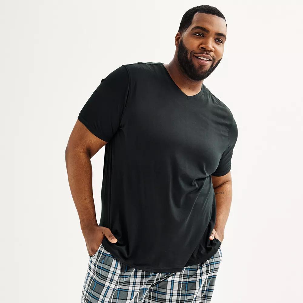 Big & Tall Sonoma Goods For Life® Supersoft V-Neck Pajama Shirt, Men's, Size: XL Tall, Black Product Image