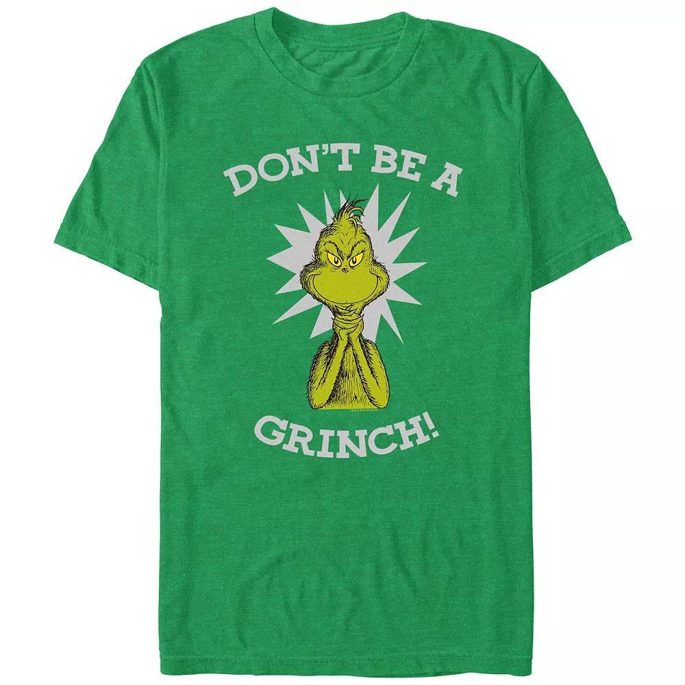 Big & Tall Dr. Seuss Don't Be A Grinch Graphic Tee, Men's, Size: XXL, Kelly Grey Product Image