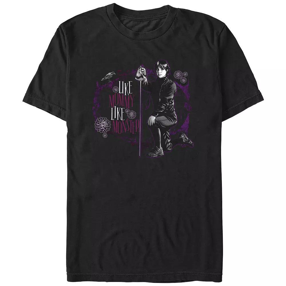 Men's Wednesday Like Mommy Like Monster Graphic Tee, Size: Medium, Black Product Image