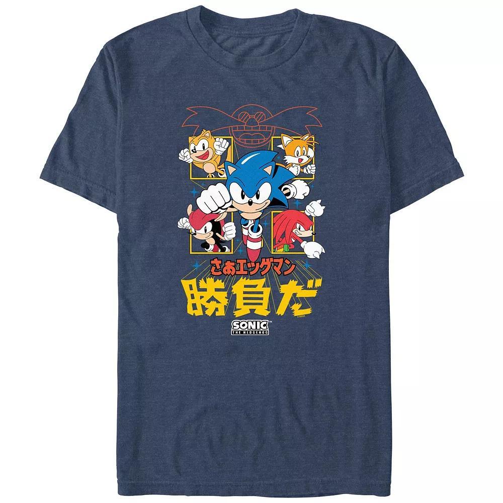 Men's Sonic The Hedgehog It's A Match Graphic Tee, Size: 4XL Tall, Navy Grey Product Image