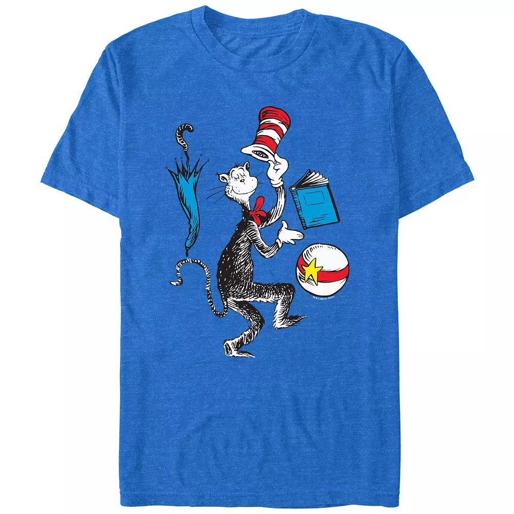 Men's Dr. Seuss Cat Party Graphic Tee, Size: Large, Royal Grey Product Image