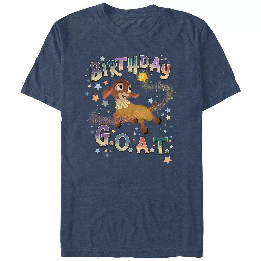 Men's Wish Birthday G.O.A.T. Graphic Tee, Size: Medium, Navy Grey Product Image