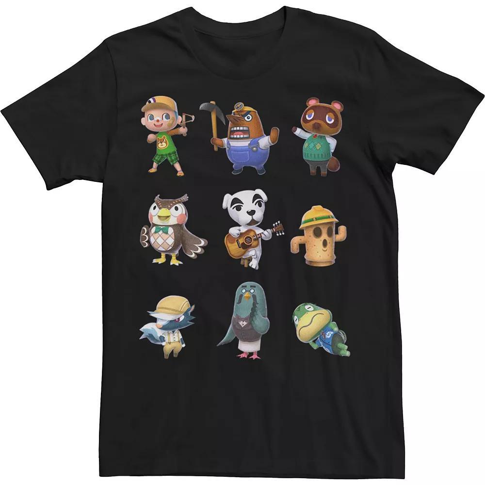 Big & Tall Nintendo Animal Crossing Towns Folk Group Shot Tee, Men's, Size: Large Tall, Black Product Image