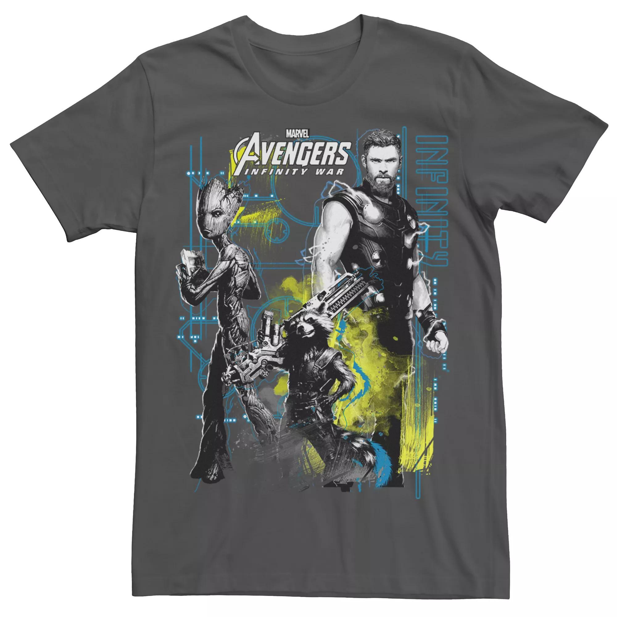 Mens Marvel Avengers Infinity War Space Crew Graphic Tee Grey Product Image