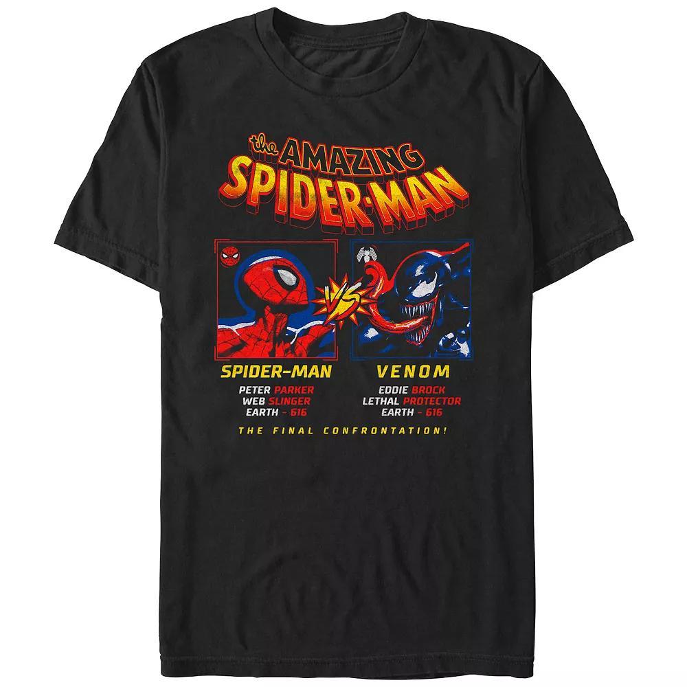 Men's Spider-Man Spidey VS Venom Poster Graphic Tee, Size: Large, Black Product Image