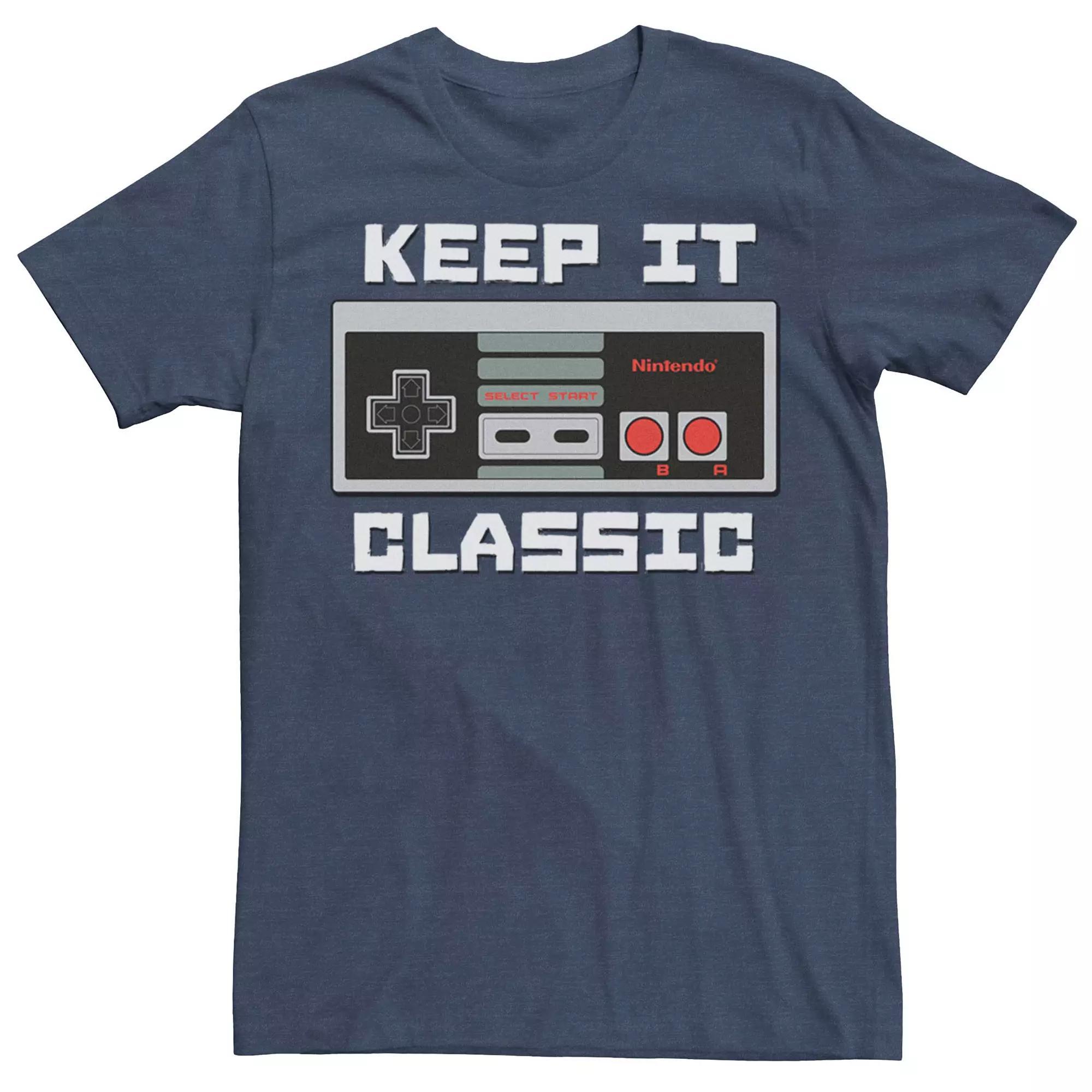 Men's Nintendo Keep It Classic Tee, Size: Medium, Navy Grey Product Image