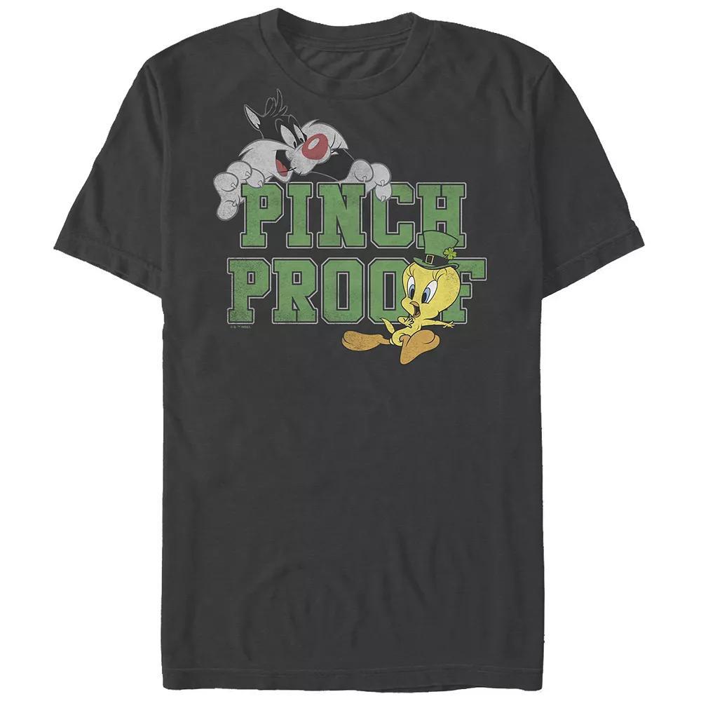 Men's Looney Tunes Sylvester And Tweety Pinch Proof Graphic Tee, Size: XXL, Grey Product Image