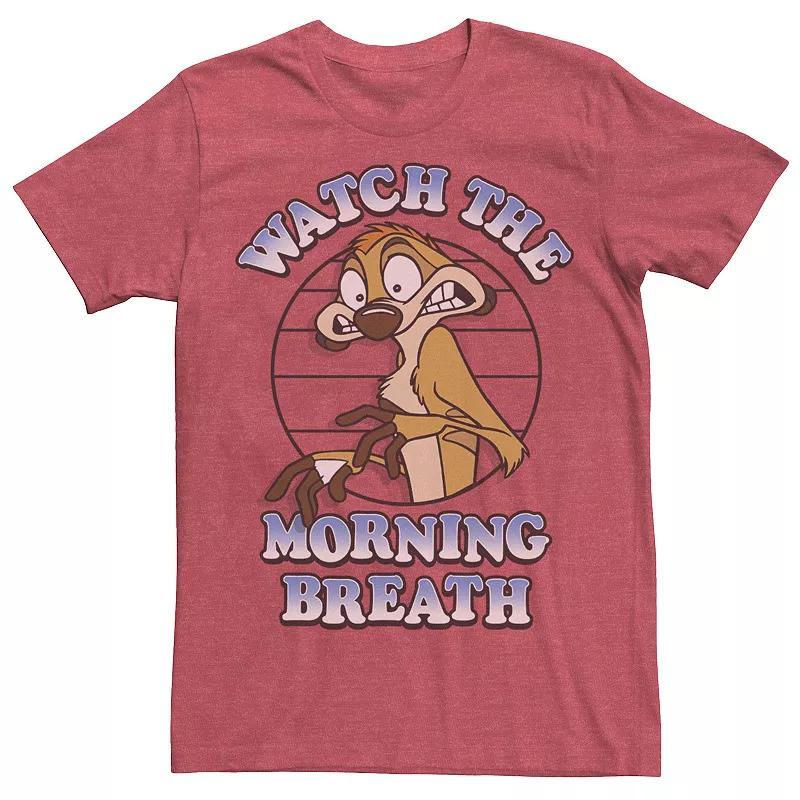 Disney's The Lion King Timon Watch The Morning Breath Men's Tee, Size: XL, Red Grey Product Image