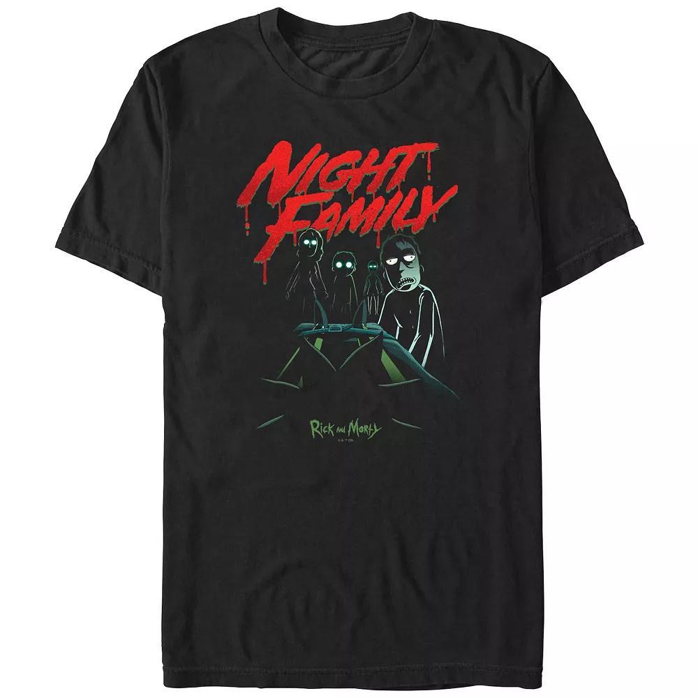 Men's Rick And Morty Night Family Graphic Tee, Size: XL, Black Product Image