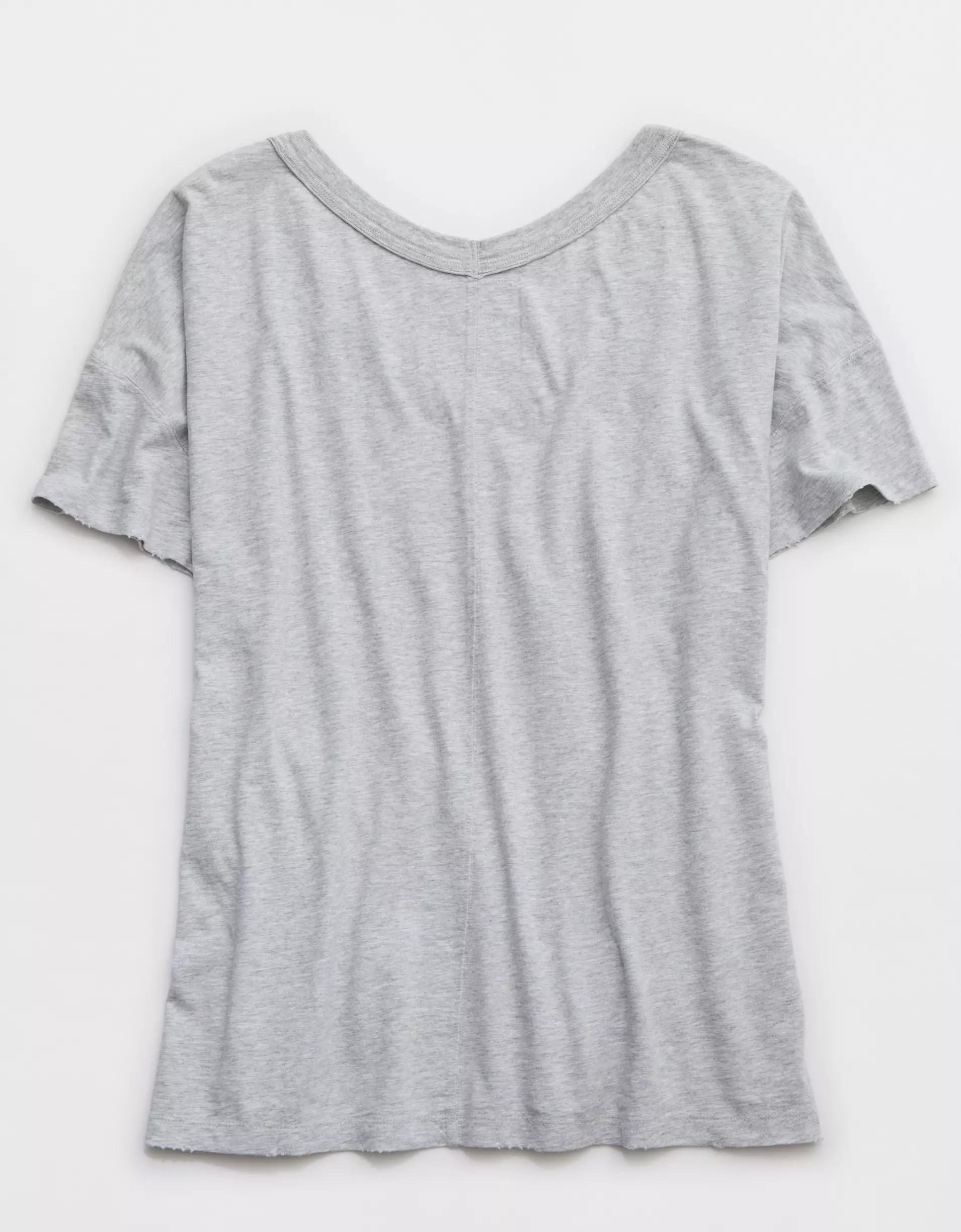 Aerie Oversized V-Neck Boyfriend T-Shirt Product Image