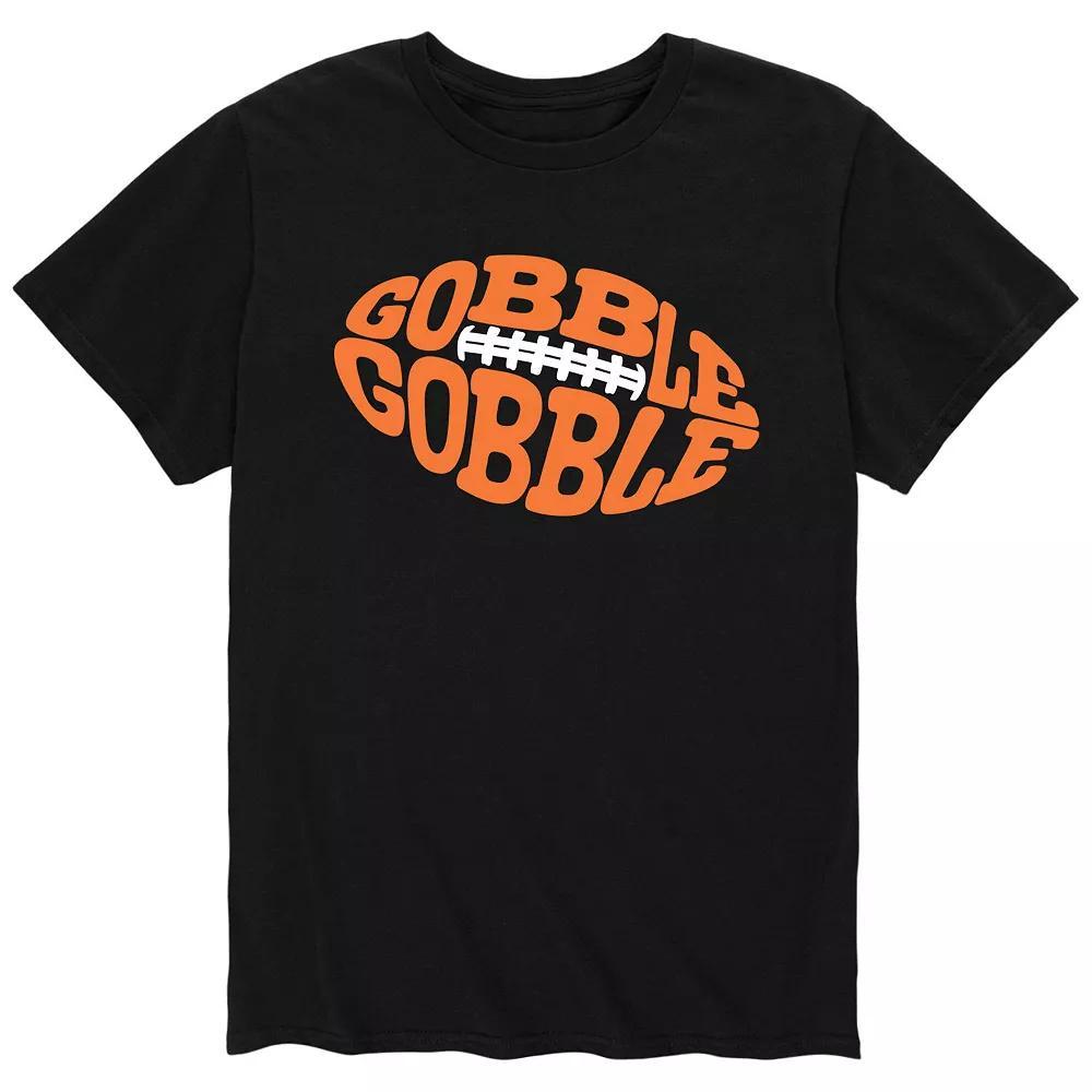 Men's Gobble Gobble Football Tee, Size: XXL, Black Product Image