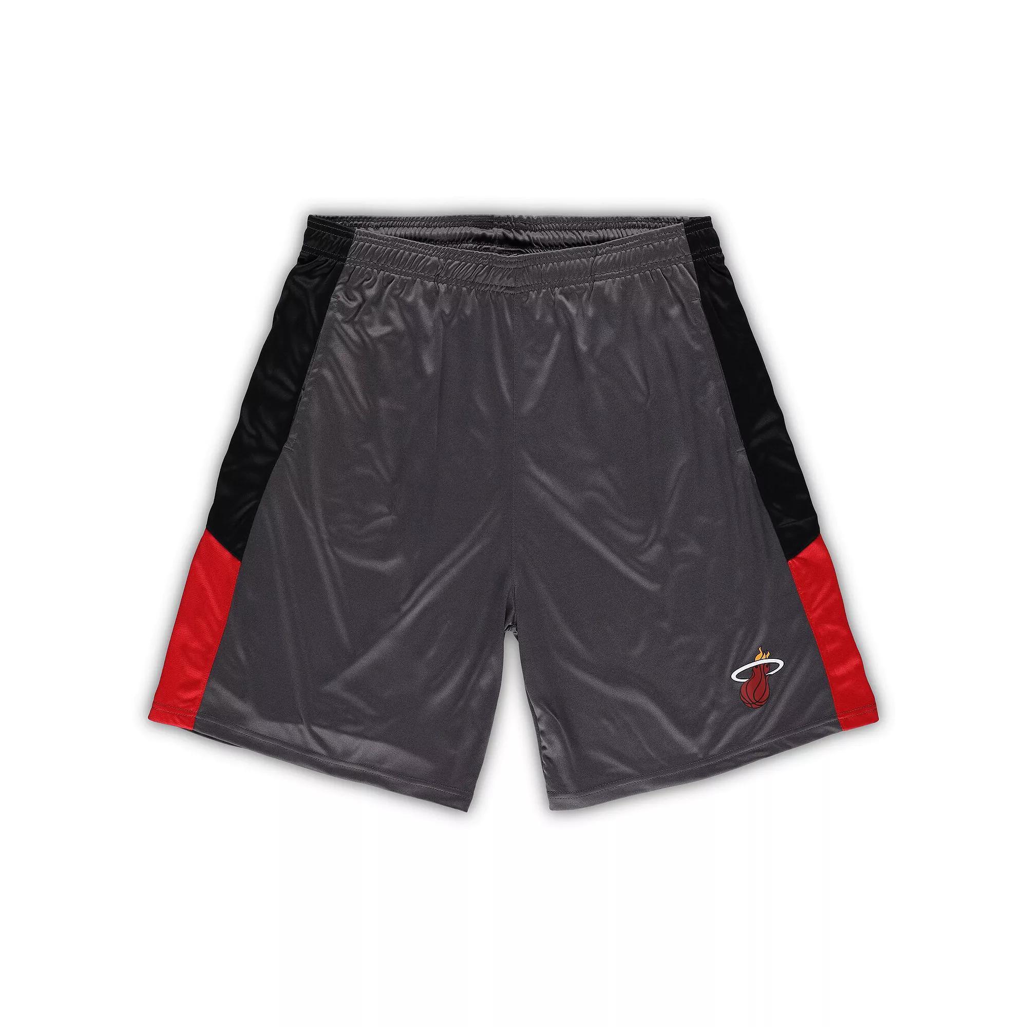 Men's Fanatics Branded Gray Miami Heat Big & Tall Shorts, Size: 4XLT, Grey Product Image